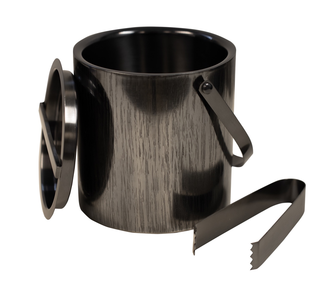 Black Metallic Grain Ice Bucket